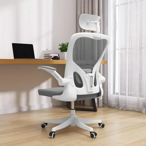 Miniatura 13 de Monhey Silla de oficina ergonómica con soporte lumbar, reposacabezas y brazos abatibles, altura ajustable, mecedora, giratoria, multiángulo de 90° a