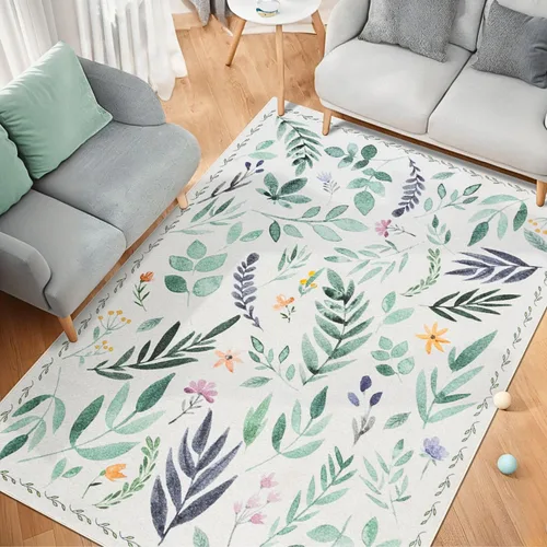Miniatura 350 de Syalife 4x6 Alfombra Lavable para Área, Ultra Suave Antideslizante, Pila Baja, Alfombra Vintage Resistente a Manchas para Sala de Estar, Alfombra