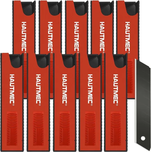 Miniatura 7 de HAUTMEC SK2H - 10 cuchillas ultra afiladas de 0.71 pulgadas (0.709 in), cuchillas de repuesto retráctiles negras para cuchillo, SK2H resistente