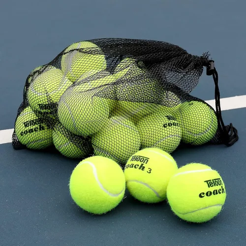 Miniatura 8 de Teloon Pelotas de tenis de entrenamiento de presión, bolsa de transporte de malla de 12 o 18 unidades, 4 colores disponibles, pelotas de tenis sin