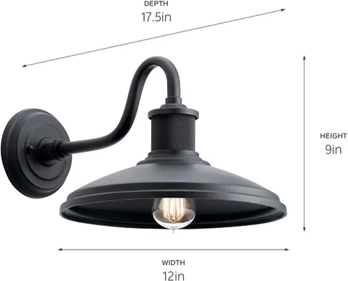 Miniatura 3 de KICHLER Allenbury - Lámpara de pared para exteriores de 12 pulgadas con textura negra