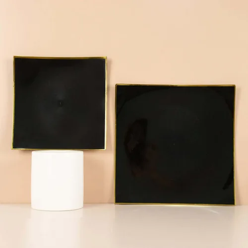 Miniatura 8 de Efavormart - Paquete de 10 platos llanos cuadrados de plástico duro cóncavo de 8 pulgadas, platos desechables para fiestas