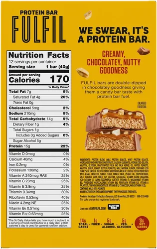 Miniatura 2 de FULFIL - Barras de proteína surtidas Best Sellers, sin gluten, 15 g de proteína, básicas de despensa, 12