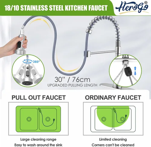 Miniatura 7 de Herogo 25×22 Inch Kitchen Sink, Stainless Steel Drop In Single Bowl 10'' Deep Kitchen Sink with Accessories, for Rv Bar Farmhouse
