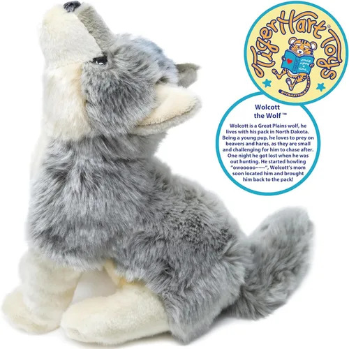 Miniatura 4 de TigerHart Wolcott El Lobo - Peluche de 28 cm, diseño de lobo