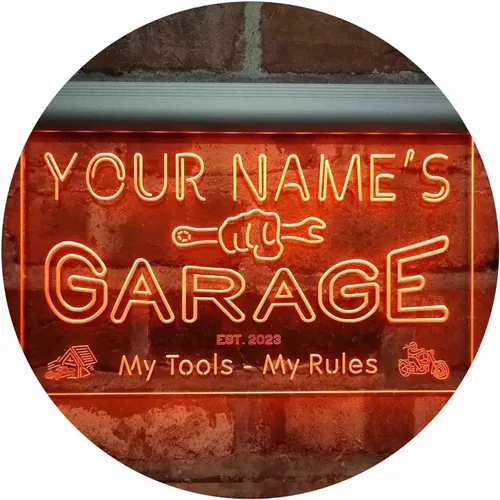 Miniatura 20 de ADVPRO personalizado: tu nombre, año de fundación, tema de garaje, cueva para hombres. Decoración con luz de neón LED de doble color, verde y Verde