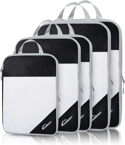 Miniatura 2 de Cubos de embalaje de compresión para viajes, juego de 5 cubos de embalaje para compresión de viaje, cubos de embalaje compresibles para equipaje