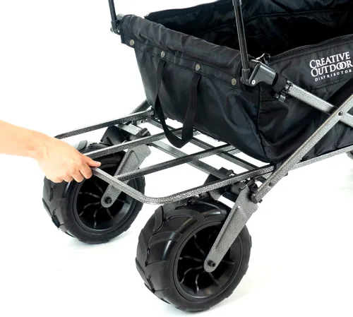 Miniatura 7 de Cochecito creativo para exteriores, carrito de playa XXL Deluxe con toldo, carrito plegable plegable y portátil, soporta hasta 200 libras