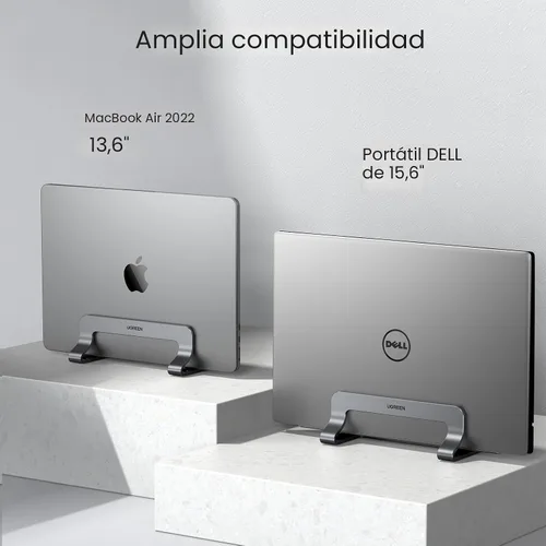 Miniatura 8 de UGREEN Soporte vertical para laptop para escritorio compatible con MacBook Pro, MacBook Air, soporte vertical de aluminio ajustable para portátiles