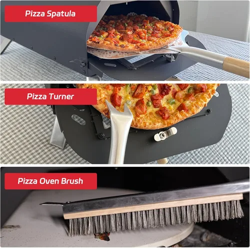 Miniatura 3 de Kit de accesorios para horno de pizza de 7 piezas, juego de herramientas para hacer pizza de primera calidad para hornos domésticos y exteriores