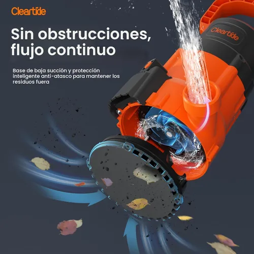 Miniatura 9 de Cleartide Bomba de Sumidero Sumergible, Sensor de Agua Inteligente Auto Encendido/Apagado, Modo Manual/Automático, Bomba de Agua de Utilidad