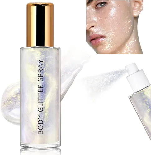 Miniatura 10 de HOSAILY Spray de Purpurina Corporal, Iluminador de Bronce Hidratante Luminoso y de Secado Rápido, Resaltar Líquido No Pegajoso en Aerosol para #5
