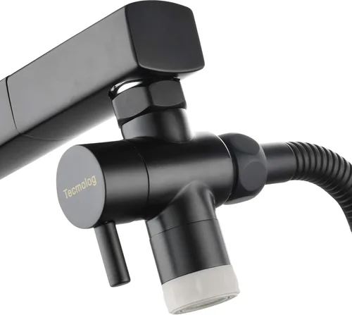 Miniatura 11 de Tecmolog Válvula desviadora de grifo con aireador de 2 flujos de latón divisor de grifo de cocina a manguera adaptador M22 x M24, cromo, SBA021D