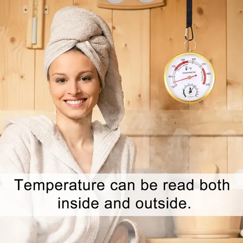 Miniatura 6 de Termómetro de sauna, termómetro 2 en 1 Fahrenheit e higrómetro, medidor de temperatura colgante, monitor de humedad de temperatura con cordón