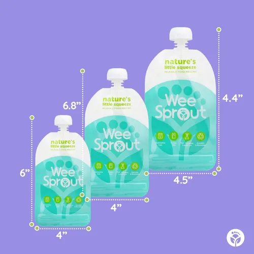 Miniatura 3 de Bolsa de alimentos reutilizable (paquete de 6), fácil de llenar y de limpiar, doble cierre significa que no hay fugas, perfecto para alimentos