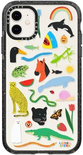 Miniatura 26 de CASETiFY Impact - Funda para iPhone 11 - Flower Power Retro - Negro Transparente