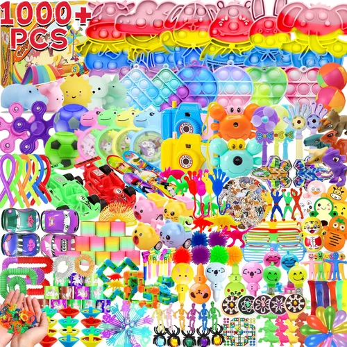 Más de 1000 piezas de recuerdos de fiesta para niños, paquete de juguetes para ansiedad, rellenos de calcetines de San Valentín, regalo de