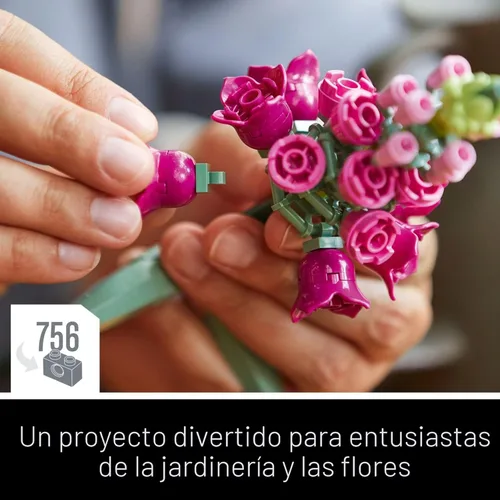 Miniatura 6 de LEGO Botanicals Juego de Construcción Ramo de Flores - Flores Artificiales para Decoración del Hogar y Exhibición, Edades 18+ - Pequeñas Flores