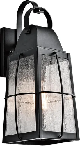 Miniatura 13 de Kichler Tolerand 49552BKT - Lámpara de pared para exteriores de 12 pulgadas en negro texturizado, 1 luz de pared exterior para porche con vidrio