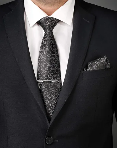 Miniatura 22 de Juego de corbata de regalo para hombre, corbata sedosa, bolsillo cuadrado, clips de corbata, gemelos para hombres
