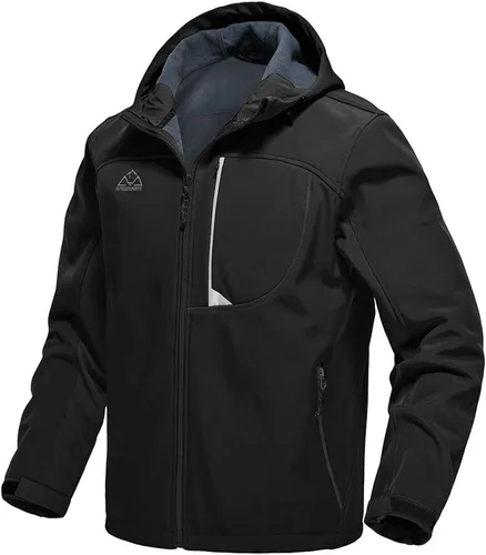Miniatura 10 de Gopune Chaqueta Ligera de Carcasa Suave para Hombre con Forro Polar Impermeable con Capucha para Senderismo Chaqueta de Invierno