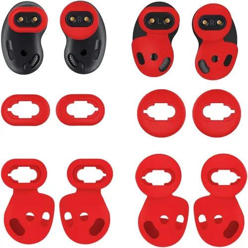 Miniatura 7 de Juego de 4 pares de ganchos para las orejas Galaxy Buds Live, tamaño pequeño/grande, 2 tamaños de silicona antideslizante, ajuste en la funda