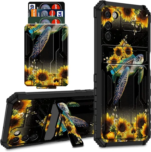 Miniatura 59 de Funda tipo cartera para Samsung Galaxy S22 Ultra con soporte para tarjeta de crédito y soporte de doble capa de policarbonato duro de PC suave TPU a