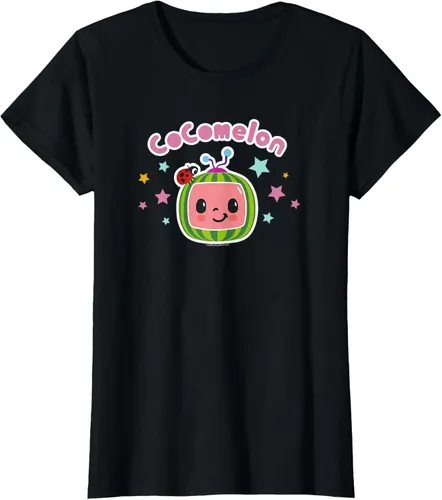 Miniatura 24 de CoComelon Camiseta clásica con logotipo de cara sonriente centrada, Negro
