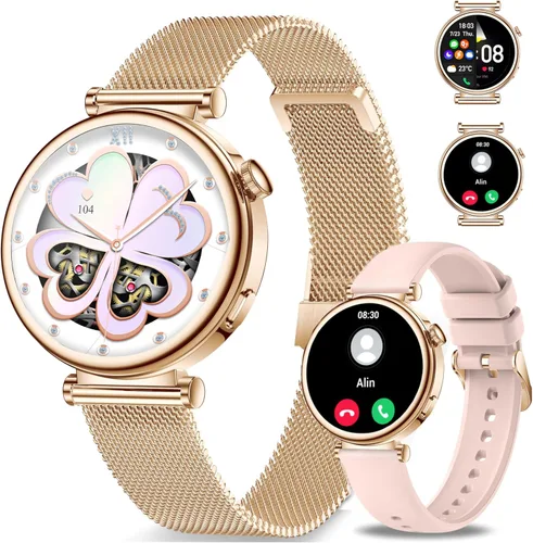 Miniatura 6 de Relojes inteligentes para mujer, reloj HD de 1.83 y 1.27 pulgadas con llamadas y mensajes/frecuencia cardíaca/sueño/ciclo femenino, reloj