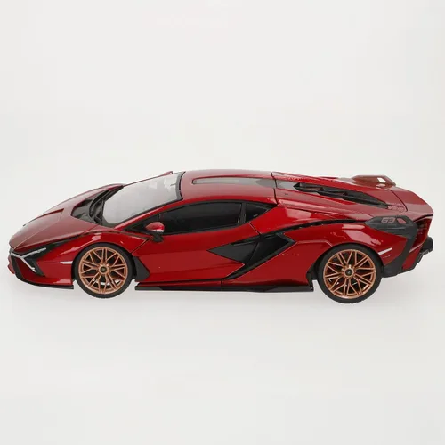 Miniatura 5 de Lamborghini Sian FKP 37 Rojo con ruedas de cobre 118 Modelo de automóvil fundido a presión por Bburago 11046 TY-18-11046R