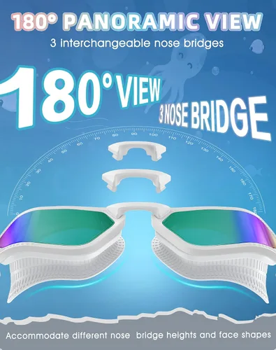 Miniatura 4 de Greatever Elegantes gafas de natación, protección UV400, gafas de natación HD, de visión amplia, antivaho sin fugas, comodidad para mujeres