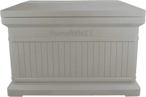 Miniatura 16 de RTS Home Acccents ParcelWirx Caja de entrega horizontal de alta calidad con tapa con bisagras, 33.5 x 18 x 23.2 pulgadas, color negro