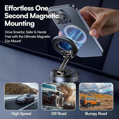 Miniatura 3 de Soporte magnético para teléfono de automóvil modelo 2026 - Soporte de automóvil con ventosa fuerte para iPhone y Android, soporte giratorio de 360°