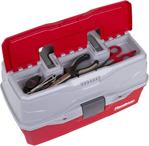 Miniatura 4 de Flambeau Outdoors 6383TB - Caja de aparejos de 3 bandejas, organizador clásico de almacenamiento de señuelos de pesca, caja de aparejos portátil