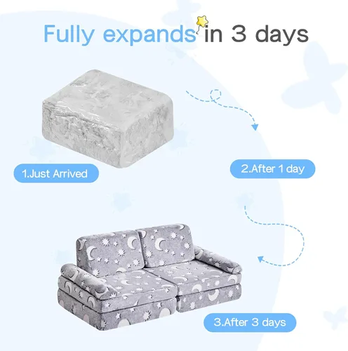 Miniatura 7 de Sofá Modular para Niños de IFNOW, Sofá para Niños Pequeños, Sofá Seccional para Niños, Muebles para Dormitorio y Sala de Juegos para Niños Pequeños