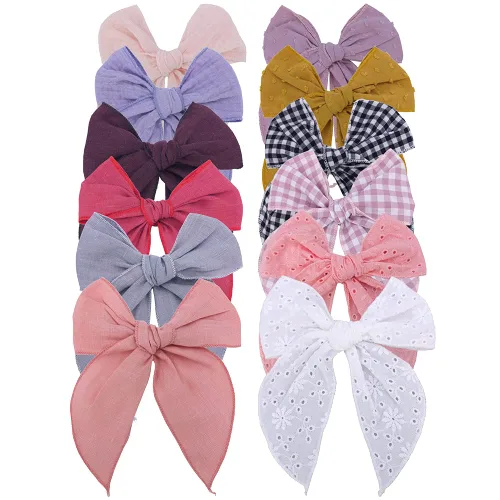 Miniatura 10 de Pinzas para el cabello con lazo de pana Fable para bebés, niñas y mujeres, grandes pinzas con lazo de terciopelo, accesorios para niños pequeños