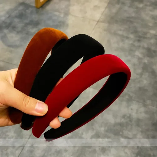 Miniatura 7 de Diademas anchas de terciopelo para mujer, diademas suaves para mujer, diademas de moda para mujeres y niñas, diadema antideslizante a la moda