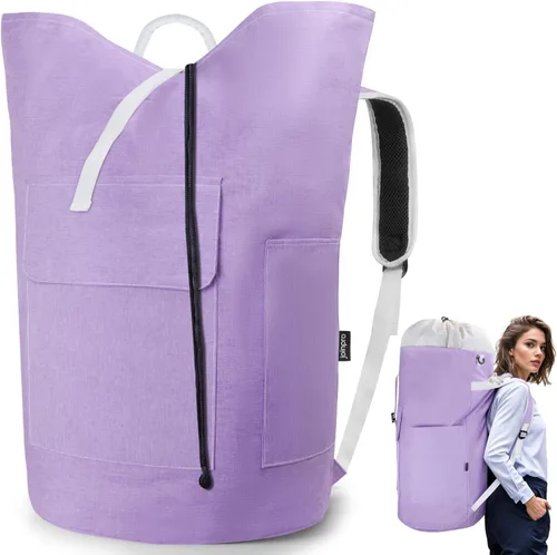 Miniatura 11 de JOINPRO Bolsa de lavandería con mochila, bolsas de lavandería de viaje extra grandes de 125L con correas de hombro, diseño ajustable y extensible
