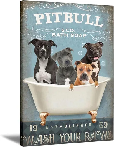 Miniatura 8 de Unikei Póster de Boston Terriers para perro, letreros de Boston Terriers en el inodoro, impresión de periódico de lectura en lienzo, estilos retro