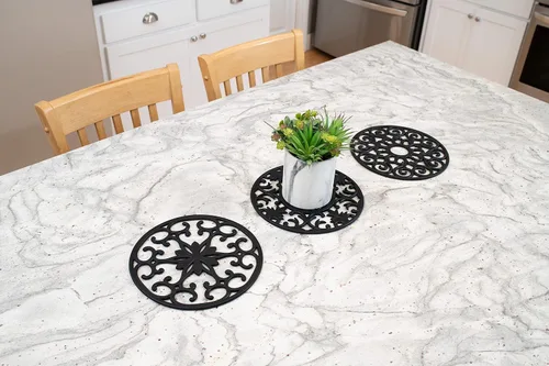 Miniatura 6 de GASARÉ, Salvamanteles de silicona extra grandes, gruesos, de 10 pulgadas para platos calientes, ollas y sartenes, almohadillas calientes para Negro