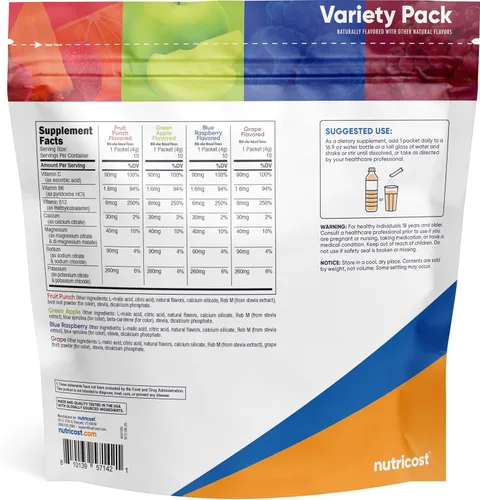 Miniatura 4 de Nutricost Complejo de electrolitos, paquete de variedad con sabor, 40 sobres - Complejo de hidratación avanzada