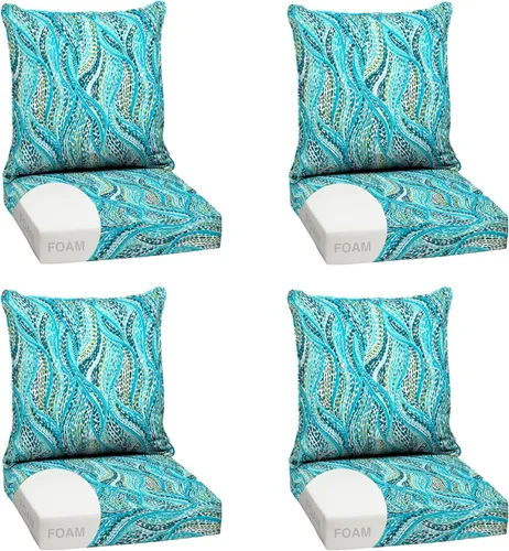 Miniatura 117 de Arden Outdoor Deep Seat Cushion Set, 24 x 24 pulgadas, Cojín para exteriores resistente al clima, a la lluvia y a la decoloración para silla, sofá