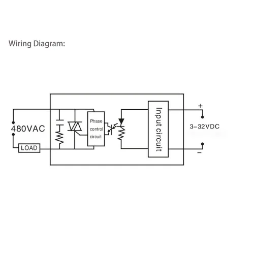 Miniatura 5 de Relé de estado sólido ATO SSR-60DA Relé semiconductor monofásico de CC a CA, entrada 3-32V CC, salida 24-480V CA (60A)