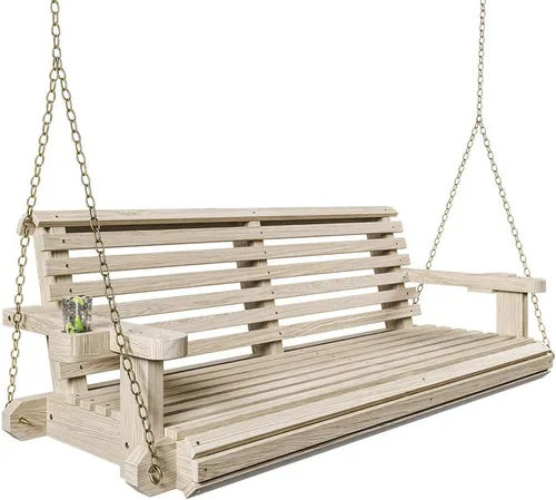 Miniatura 9 de Porchgate Amish - Columpio para porche con tratamiento cómodo, de 800 libras, con cadenas (4 pies, abedul)