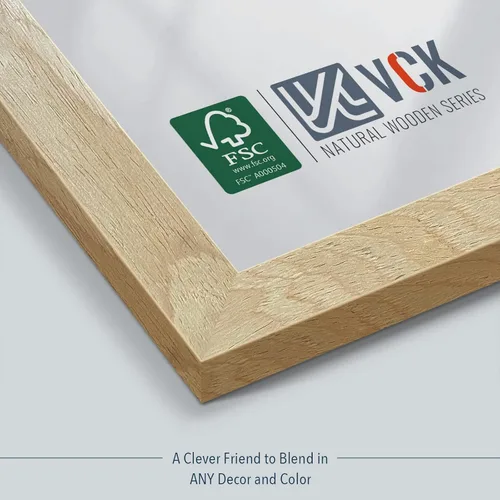 Miniatura 5 de VCK Juego de 3 portarretratos de madera negra de 8 x 10 pulgadas con exclusiva veta de madera, marco para el hogar, estudio y galería, mesa o colgar
