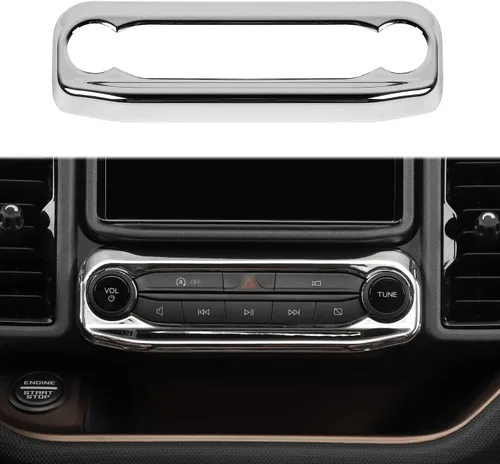 Miniatura 10 de Linskip Moldura de unidad de audio compatible con Ford Bronco Sport 2021 2022 2023 2024, cubierta del panel de control de volumen de la consola