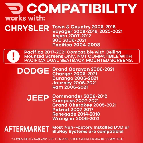 Miniatura 2 de Auriculares compatibles con Dodge & Chrysler uConnect VES Car OEM sistemas de video auriculares se adapta a Town and Country Grand Caravan Durango