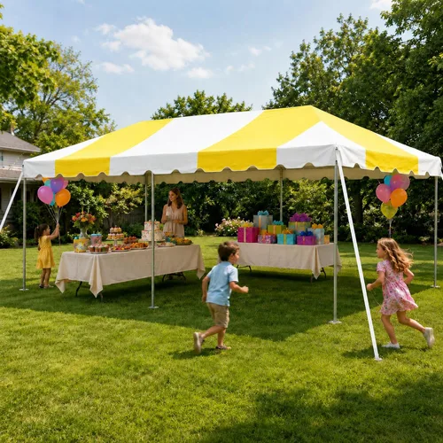 Miniatura 13 de Party Tents Direct Carpa para Fiesta de 20x30 - Marco de Acero - Gazebo al Aire Libre, Pabellón, Sombrilla para Sol, Refugio para Acampada - Verde