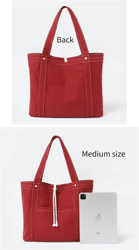 Miniatura 3 de Jeelow Bolso de mano de lona Bolso de hombro Crossbody Bolsas con bolsillos para hombres y mujeres