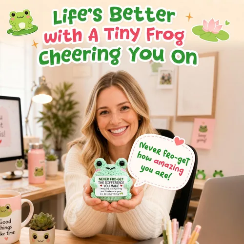 Miniatura 5 de OASSIE Regalos de agradecimiento para mujeres y hombres, animales de ganchillo positivos de rana, regalos de agradecimiento para profesores, regalo